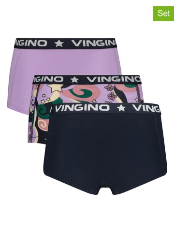 Vingino 3-delige set: hipsters paars/zwart