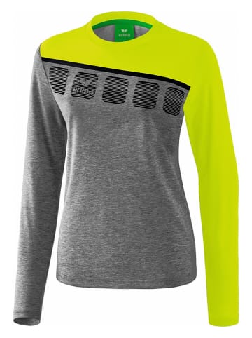 erima Trainingsshirt "5-C" in Grau/ Gelb