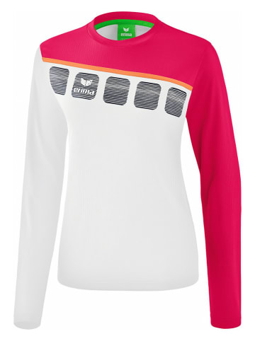 erima Trainingsshirt "5-C" in Weiß/ Pink/ Grau