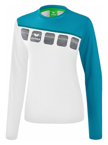 erima Trainingsshirt "5-C" in Weiß/ Blau/ Grau