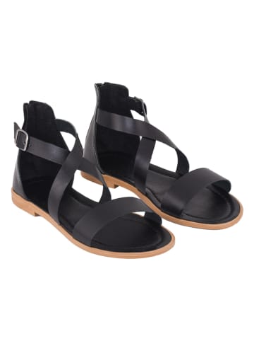 Miss Hera Leder-Sandalen in Schwarz