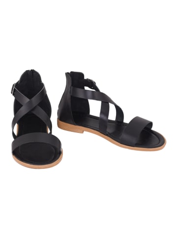 Miss Hera Leder-Sandalen in Schwarz