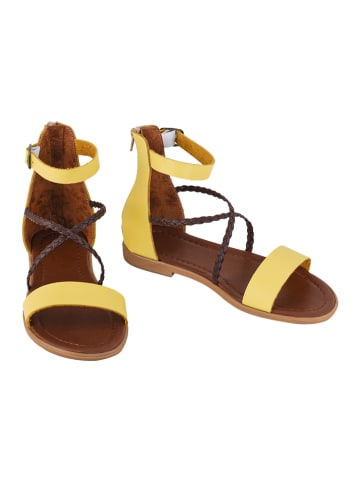 Miss Hera Leren sandalen geel