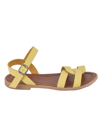 Miss Hera Skórzane sandały w kolorze żółtym