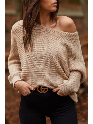 Chezalou Sweter w kolorze beżowym