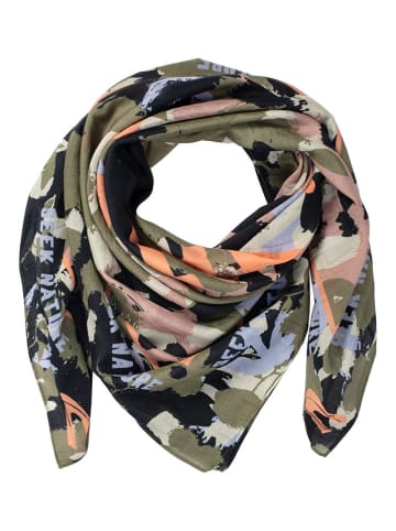 Camel Active Sjaal oranje/zwart/kaki - (L)100 x (B)100 cm