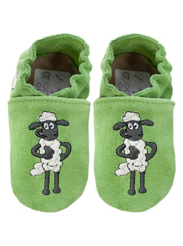 Hobea Leder-Krabbelschuhe "Shaun" in Grün