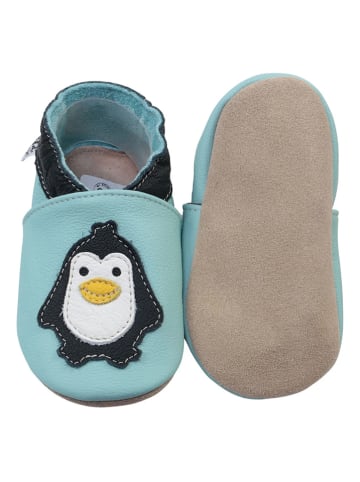 Hobea Skórzane buty "Penguin" w kolorze błękitnym fo raczkowania