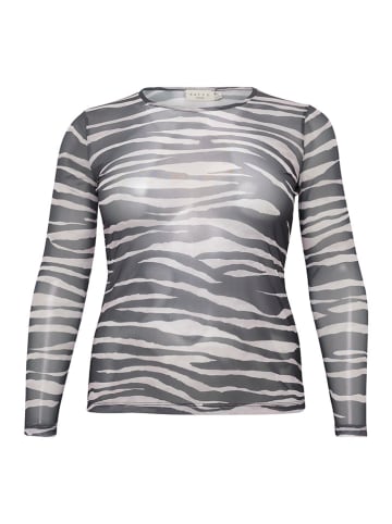 KAFFE curve Koszulka "Meshu" w kolorze czarno-białym