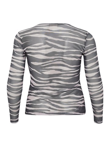 KAFFE curve Koszulka "Meshu" w kolorze czarno-białym