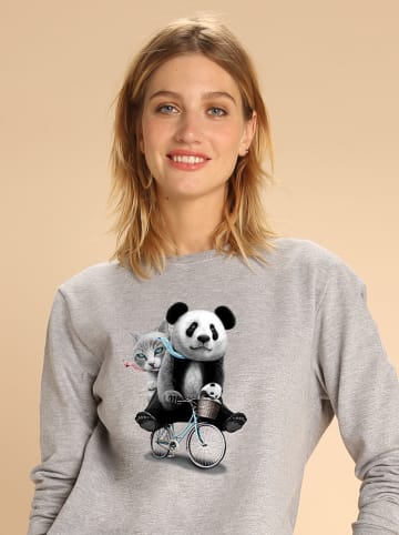 WOOOP Sweatshirt "Panda Bicycle" in Grau