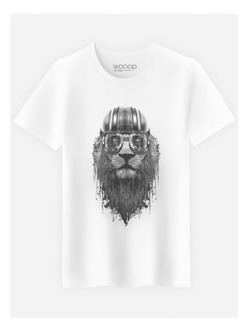 WOOOP Shirt "Lion Rider" in Weiß