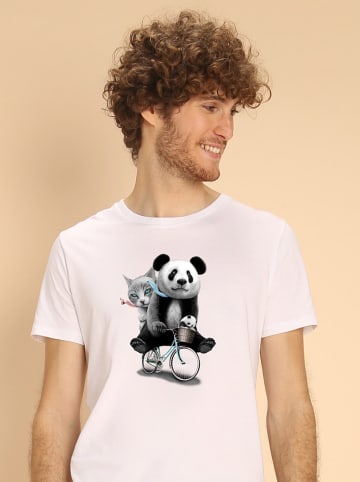 WOOOP Shirt "Panda Bicycle" in Weiß