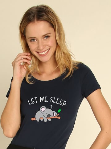 WOOOP Koszulka "Let Me Sleep" w kolorze granatowym