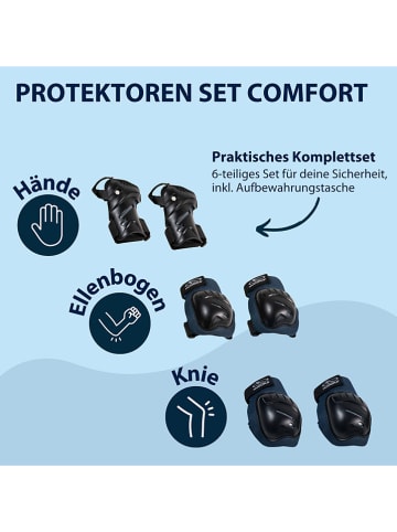 Hudora 6tlg. Protektoren-Set "Comfort" in Schwarz