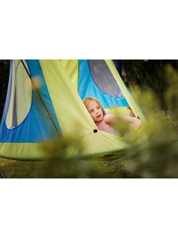Hudora Pokrowiec "Cosy Castle" w kolorze zielono-błękitnym na huśtawkę - 3+