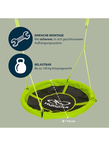 Hudora Huśtawka w kolorze zielono-czarnym  - Ø 110 cm - 3+