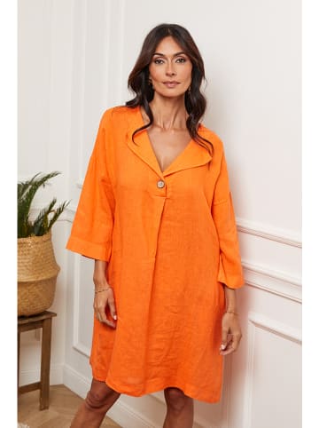 Joséfine Leinen-Kleid in Orange