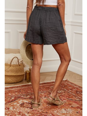 Fleur de Lin Leinen-Shorts "Boristo" in Anthrazit