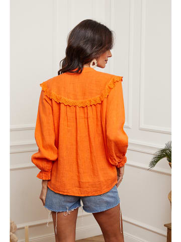 La Compagnie Du Lin Lniana bluzka w kolorze pomarańczowym