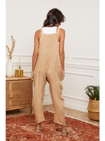 Joséfine Leinen-Latzhose in Beige