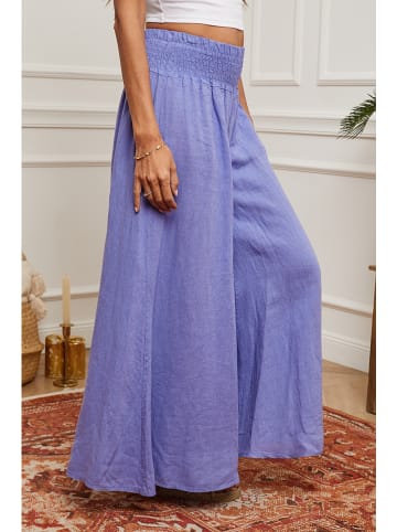 La Compagnie Du Lin Leinen-Marlenehose "Dagor" in Lila
