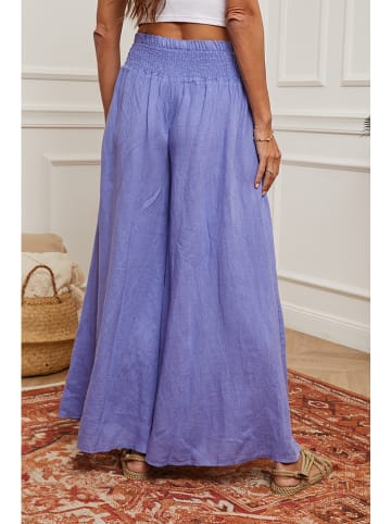 La Compagnie Du Lin Leinen-Marlenehose "Dagor" in Lila