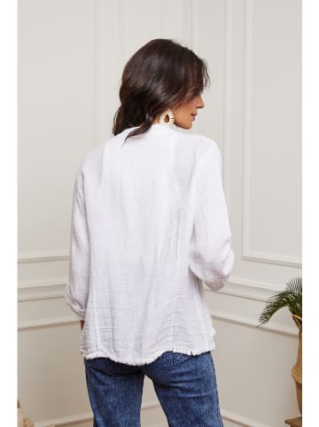 Joséfine Leinen-Cardigan in Weiß