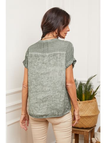 Joséfine Leinen-Shirt "Fabioza" in Oliv