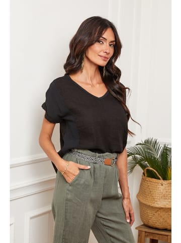 Fleur de Lin Leinen-Shirt "Fabioza" in Schwarz