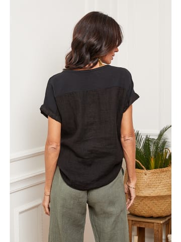 Joséfine Leinen-Shirt "Fabioza" in Schwarz