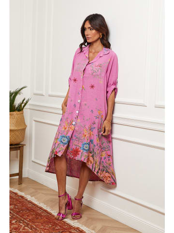 La Compagnie Du Lin Leinen-Kleid in Pink