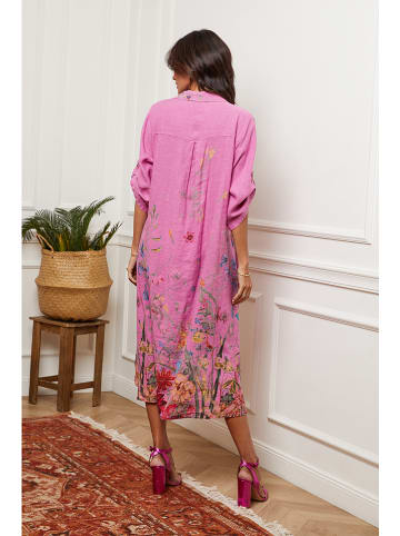 Fleur de Lin Leinen-Kleid "Faroudja" in Pink