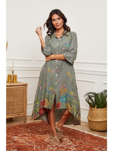 Joséfine Leinen-Kleid in Khaki