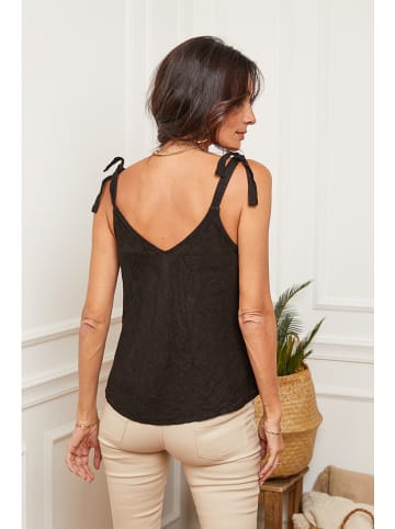 Fleur de Lin Lniany top "Filiale" w kolorze czarnym