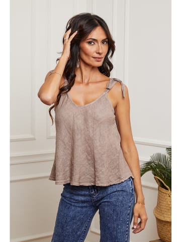 Joséfine Leinen-Top in Beige