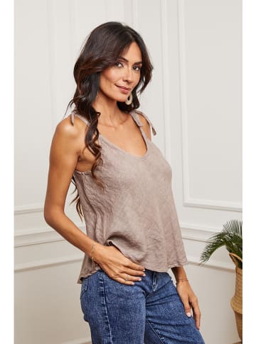 Joséfine Leinen-Top in Beige