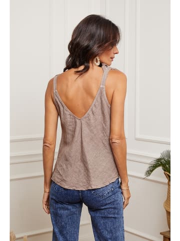 Joséfine Leinen-Top in Beige