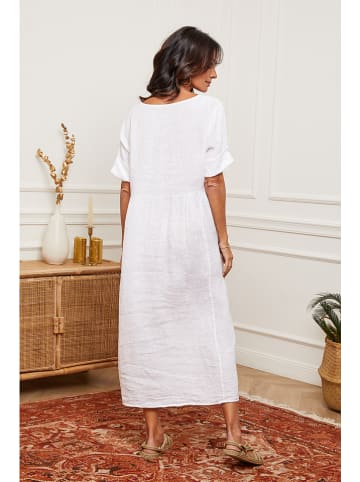 Joséfine Leinen-Kleid in Weiß