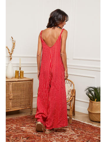 Joséfine Linnen jumpsuit rood