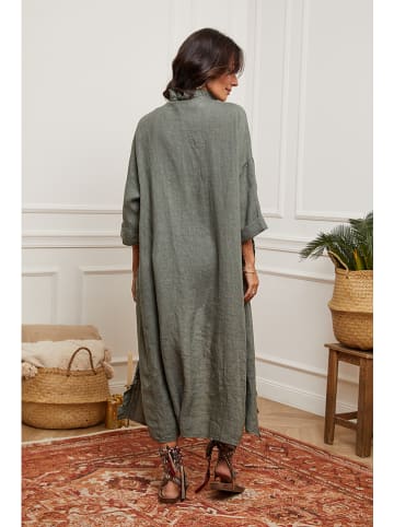 La Compagnie Du Lin Leinen-Cardigan in Khaki