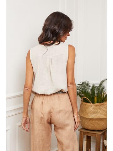 Joséfine Leinen-Top in Creme
