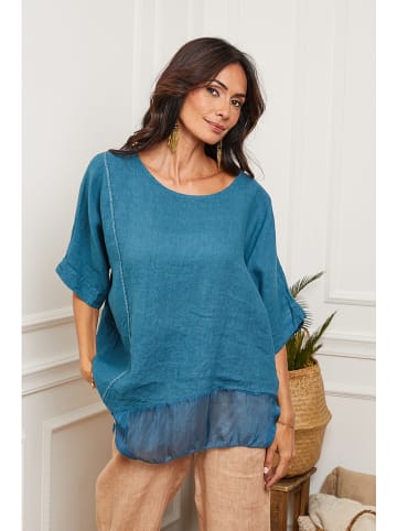 Plume Linnen blouse blauw