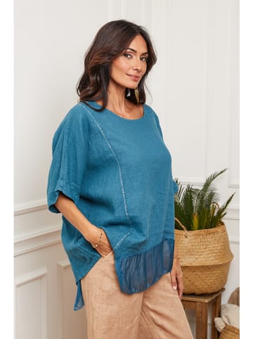 Plume Linnen blouse blauw