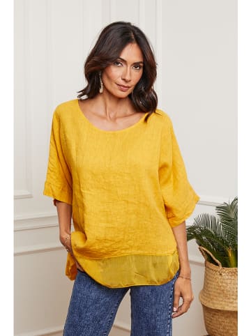 Plume Leinen-Bluse in Gelb