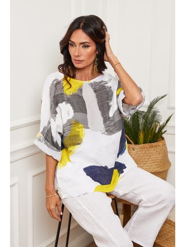 Joséfine Linnen blouse wit/meerkleurig