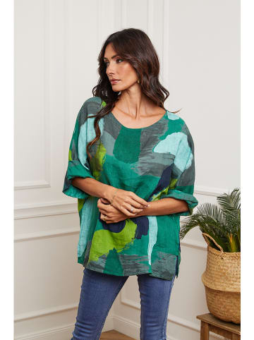 Fleur de Lin Leinen-Bluse in Grün