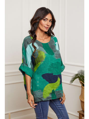 Fleur de Lin Leinen-Bluse in Grün