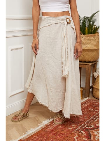 La Compagnie Du Lin Leinen-Rock in Beige