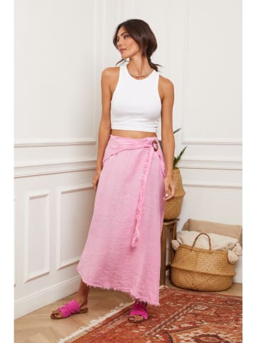 Fleur de Lin Leinen-Rock "Luberon" in Rosa